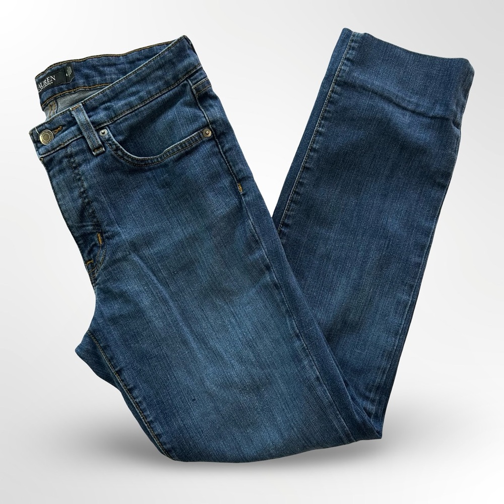 Lauren Ralph Lauren Straight‎ Leg Jeans Size 6 Medium Wash Hemmed Denim